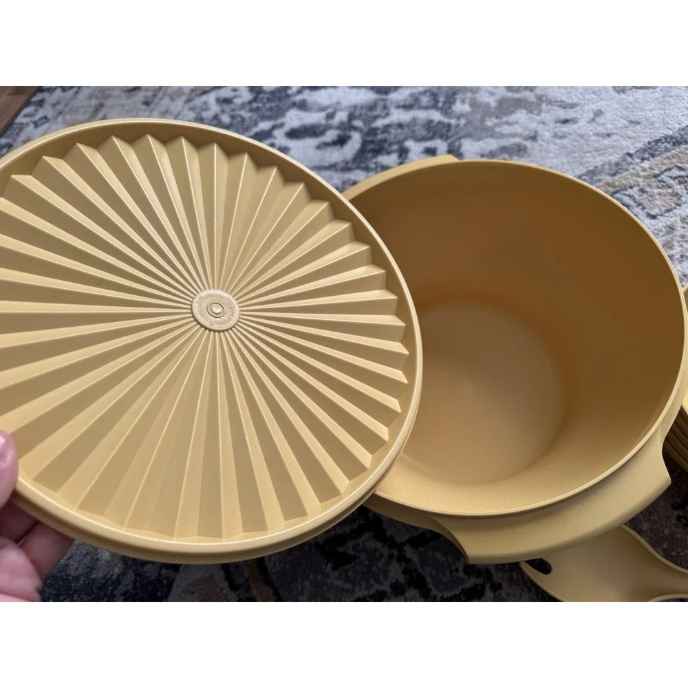 Vintage Golden Yellow Tubberware Salad Bowl Set 14 Piece Set